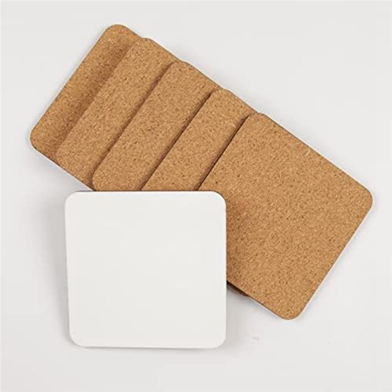 Coaster Sublimation Blank - BHBL 12個入り昇華型正方形コースターブランク、MDFブランク、ハードボードコルクコースターブランク、MDFコルクコースターブランク