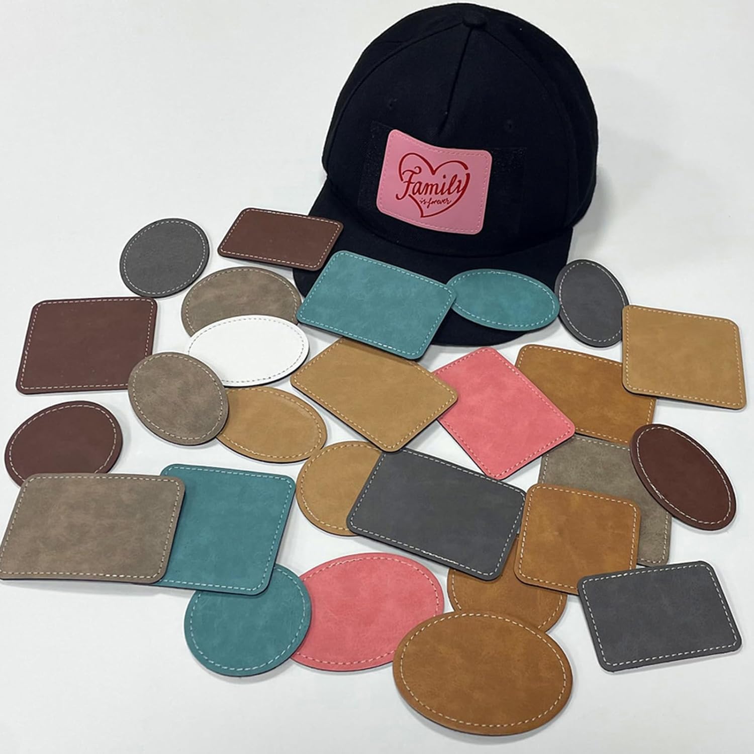 Hat Sublimation Blank - 昇華ブランク レザーレット 帽子用ワッペン アイロン接着 粘着性 フェイクレザーパッチ