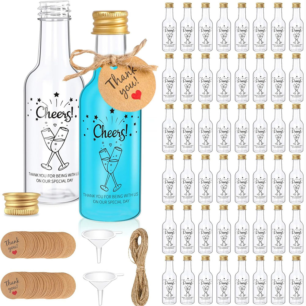 50パックミニリカーボトル、1.7オンス/50mlミニワイン - Water Bottle Blank のレビューと価格